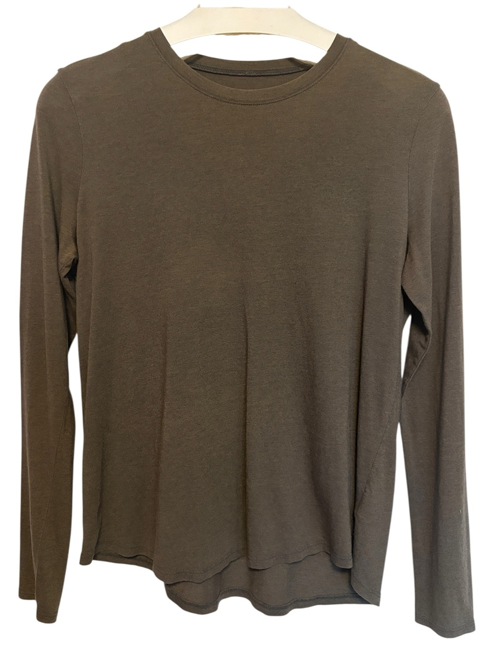 FIGS Heather Moss Dark Olive Green Long Sleeve Crewneck Tee Size Small S